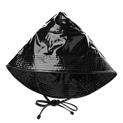 BURBERRY Vinyl Logo Rain Hat S Black.